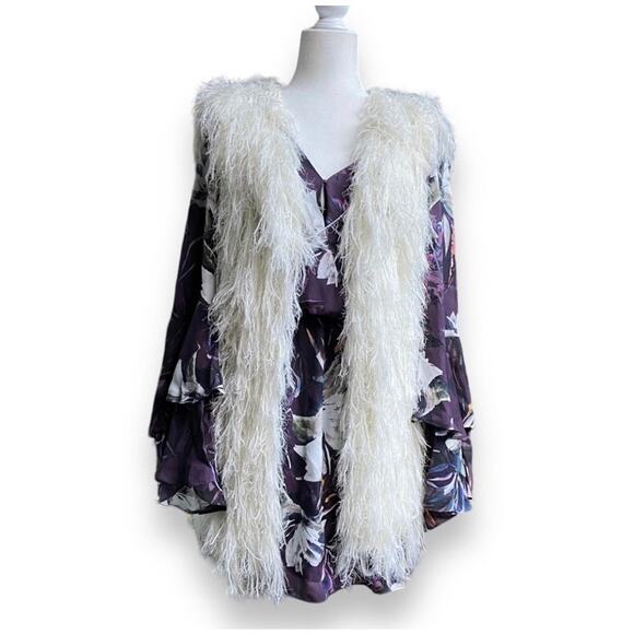 BCBGMaxarzia Faux Fur Sweater Vest
Sz XS/S Ivory White Boho Retro 70s Long Line - Picture 4 of 12